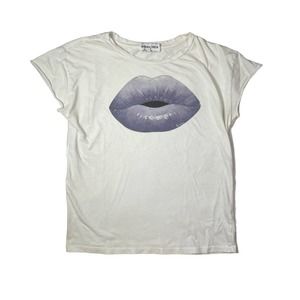 Womens Shonna Drew Purple‎ Lips Shirt XS